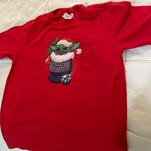 Small Youth Grogu Christmas/Holiday tee
